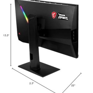 MSI 24.5” FHD (1920 x 1080) Non-glare with Super Narrow Bezel 240Hz 1ms 16:9 HDMI/DP/USB Height Adjustment G-Sync Compatible IPS Gaming Monitor (OPTIX MAG251RX),Black