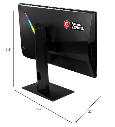 MSI 24.5” FHD (1920 x 1080) Non-glare with Super Narrow Bezel 240Hz 1ms 16:9 HDMI/DP/USB Height Adjustment G-Sync Compatible IPS Gaming Monitor (OPTIX MAG251RX),Black