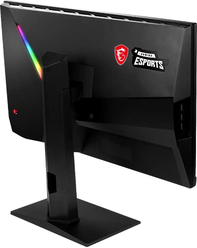 MSI 24.5” FHD (1920 x 1080) Non-glare with Super Narrow Bezel 240Hz 1ms 16:9 HDMI/DP/USB Height Adjustment G-Sync Compatible IPS Gaming Monitor (OPTIX MAG251RX),Black