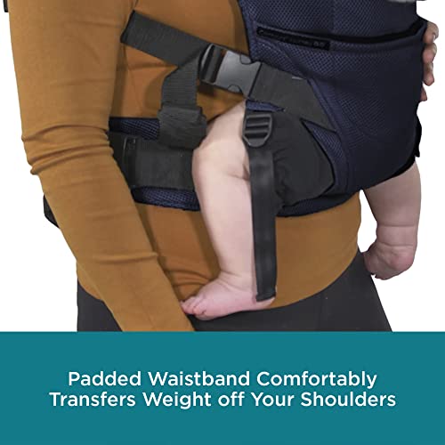 Contours Baby Carrier Newborn to Toddler | Journey GO 5 Position Convertible Easy-to-Use Baby Carrier with Pockets for Men and Women, Face in, Face Out, Front, Back & Hip (8-45 lbs) - Cosmos Navy