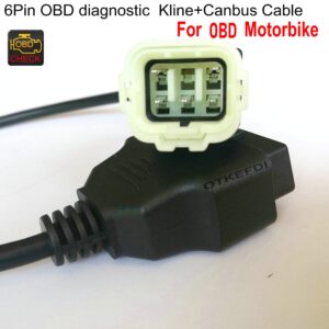 Motorcycle 6 Pin OBD Diagnostic Cable Motorbike Kline and Canbus Motorbike Adapter