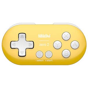 8Bitdo Zero 2 Mini Bluetooth Gamepad for Switch Windows Android MacOS Steam Raspberry Pi (Yellow)