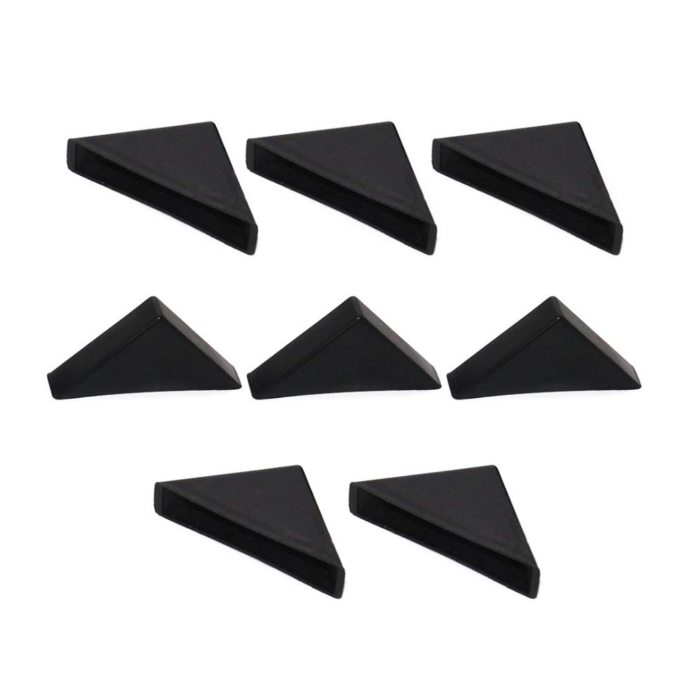 8 Pieces Black Triangle Shape Plastic Glass Corner Guards Covers Protectors