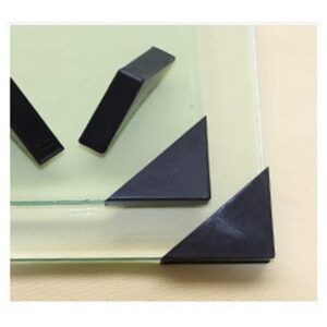 8 Pieces Black Triangle Shape Plastic Glass Corner Guards Covers Protectors