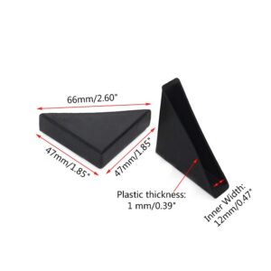 8 Pieces Black Triangle Shape Plastic Glass Corner Guards Covers Protectors