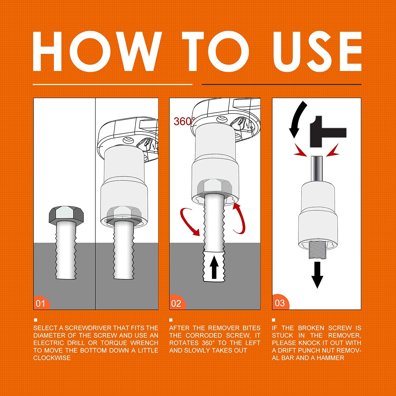 Luckyway 5-Piece Twist Socket Set Lug Nut Remover Extractor Tool Metric Bolt and Lug Nut Extractor Socket Tools