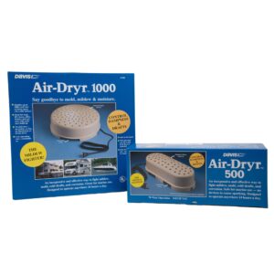davis air-dryr 500 & 1000 2 pack bundle - quiet room dehumidifier for moisture problems and wet air solution - boat dehumidifier - portable dehumidifier for rv, camper, bathroom, bedroom and more