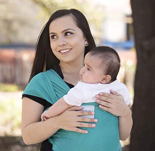 Beachfront Baby Wrap - Versatile Water & Warm Weather Baby Carrier | Made in USA with Safety Tested Fabric, CPSIA & ASTM Compliant | Lightweight, Quick Dry (Mermaid Teal, One Size)