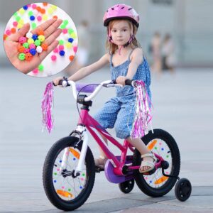 Gejoy 216 Pieces Bicycle Spoke Beads Bicycle Wheel Spokes Beads Assorted Color Plastic Clip Beads Spoke Decoration with Plastic Storage Box