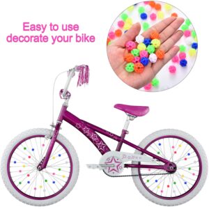 Gejoy 216 Pieces Bicycle Spoke Beads Bicycle Wheel Spokes Beads Assorted Color Plastic Clip Beads Spoke Decoration with Plastic Storage Box