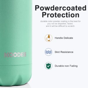 koodee Water Bottle 17 oz Stainless Steel Double Wall Vacuum Insulated Sports Water Bottle Leak-Proof Cola Shape Travel Water Flask (Aquamarine Blue)