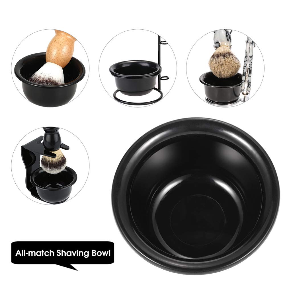 luzen 1Pc Men's Plastic Shaving Soap Bowl Reusable Shaving Mug Shaving Cup Smooth Shaving Mug Bowl for Shaving Soap and Cream, Black