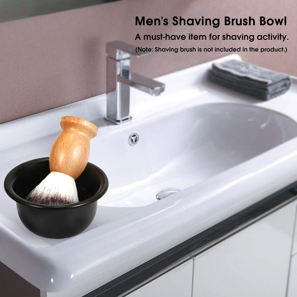 luzen 1Pc Men's Plastic Shaving Soap Bowl Reusable Shaving Mug Shaving Cup Smooth Shaving Mug Bowl for Shaving Soap and Cream, Black