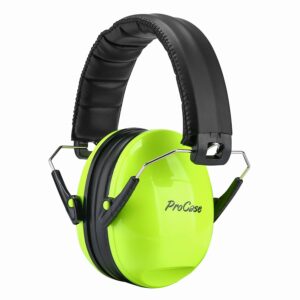 procase kids ear protection, 21nrr noise cancelling headphones for kids hearing protection safety earmuffs for autism, sport games, concerts, fireworks -green