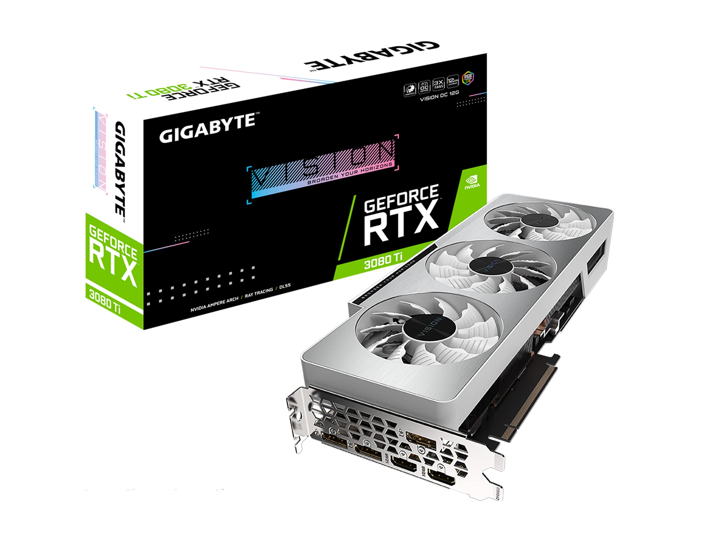 Gigabyte GeForce RTX 3080 Ti Vision OC 12G Graphics Card, 3X WINDFORCE Fans, 12GB 384-bit GDDR6X, GV-N308TVISION OC-12GD Video Card