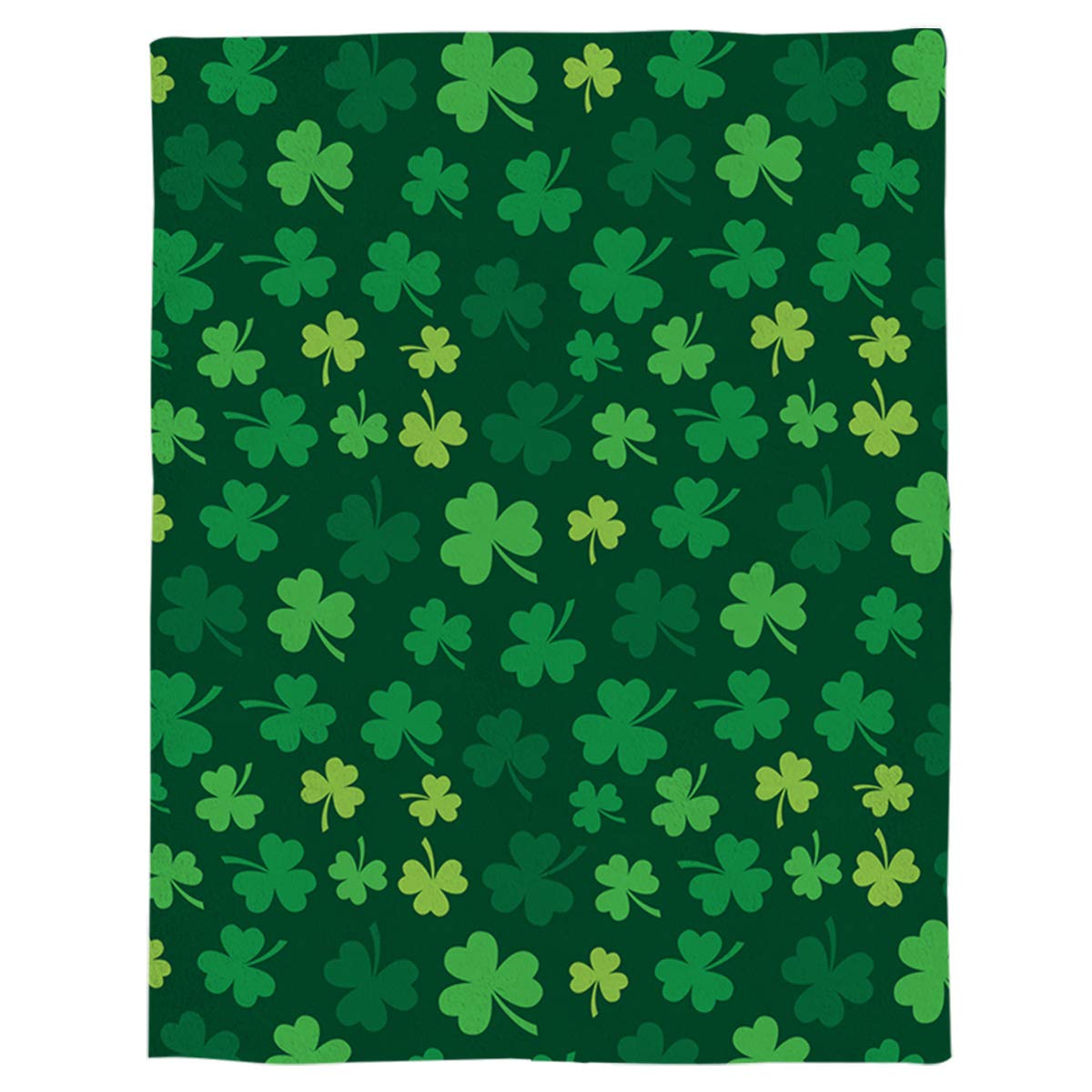 Twin Size Flannel Fleece Adults Bed Blanket Soft Throw-blankets for Kids Girls Boys,Green Four Leaf Clover St.Patrick's Day,Lightweight Breathable Blankets for Bedroom Living Room Sofa Couch,39x49in