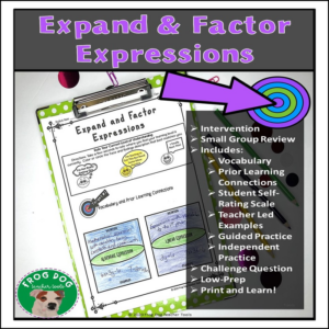 expand and factor algebraic expressions worksheet review activity
