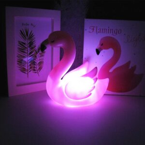 Fantasee LED Flamingo Night Light Decorative Light Battery Operated Baby Children Nursery Light for Bedroom Party Christmas Birthday Gift (Pink, Flamingo)