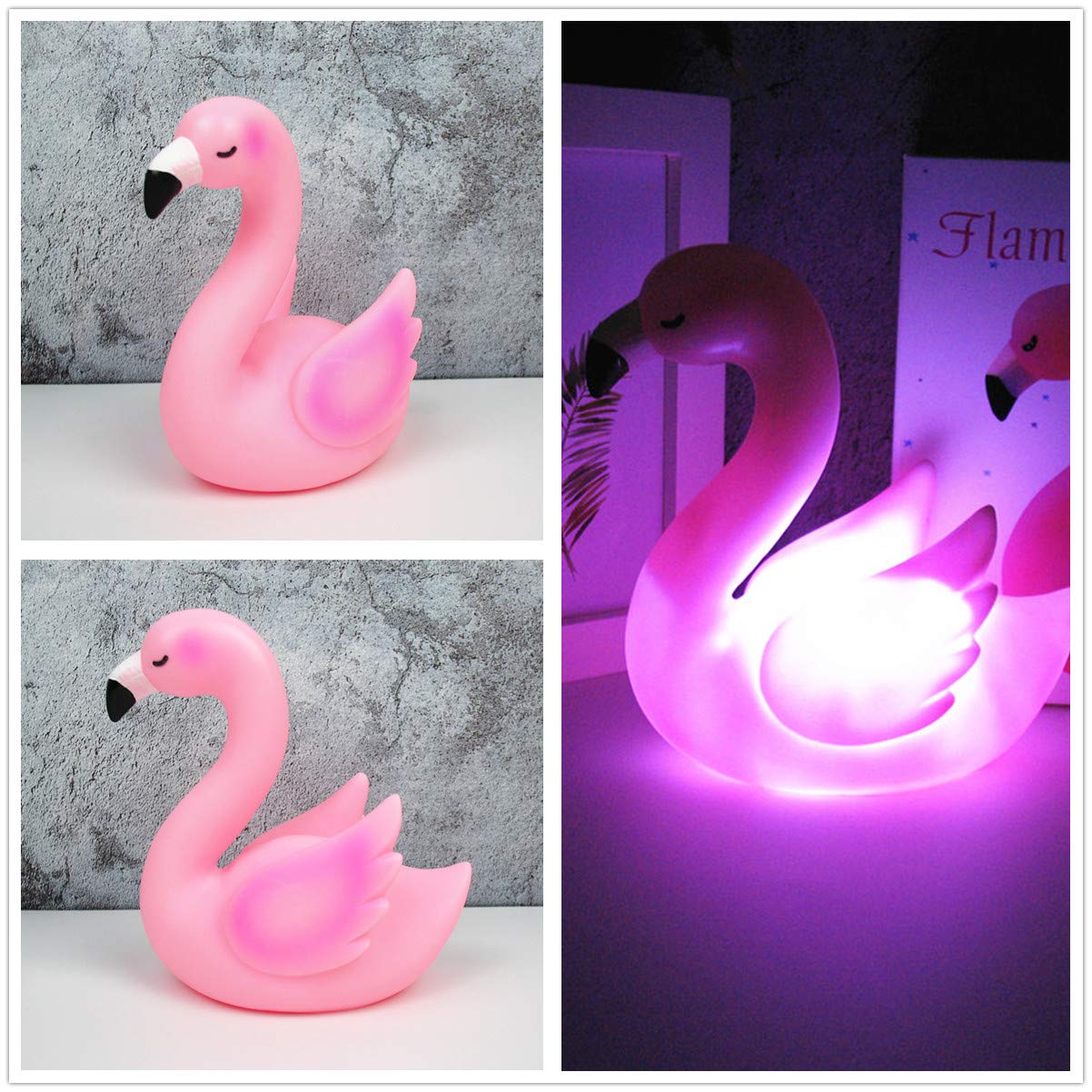 Fantasee LED Flamingo Night Light Decorative Light Battery Operated Baby Children Nursery Light for Bedroom Party Christmas Birthday Gift (Pink, Flamingo)