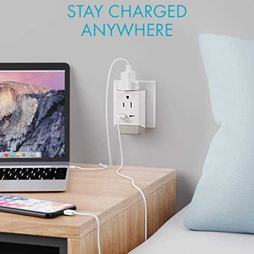 Ceptics Israel Power Adapter, QC 3.0 & PD, Safe Dual USB & USB-C - 2 USA Socket Compact & Powerful - Use in Jerusalem, Holy Land, Palestine, Gaza Strip - Type H AP-14- Fast Charging