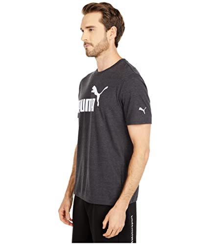 PUMA mens Essentials Heather Tee Shirt, Cotton Black, X-Large US