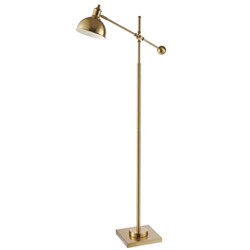 Safavieh FLL4073A Lighting Dagen Brass Gold Adjustable (LED Bulb Included) Floor Lamp