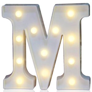 pooqla led marquee letter lights sign, light up alphabet letter for home party wedding decoration m