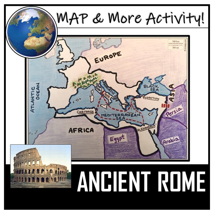 Ancient Rome Map Activity: Roman Empire (Label and Color)