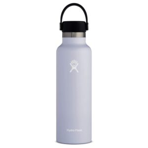 Hydro Flask 21 oz. Water Bottle - Stainless Steel, Reusable, Vacuum Insulated with Standard Mouth Flex Lid , Fog