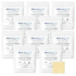 AllaQuix High Performance Stop Bleeding Gauze - Large (2"x2"Square) - (10-Pack) Professional-Grade First-Aid Hemostatic Gauze (Blood Clotting Bandage)