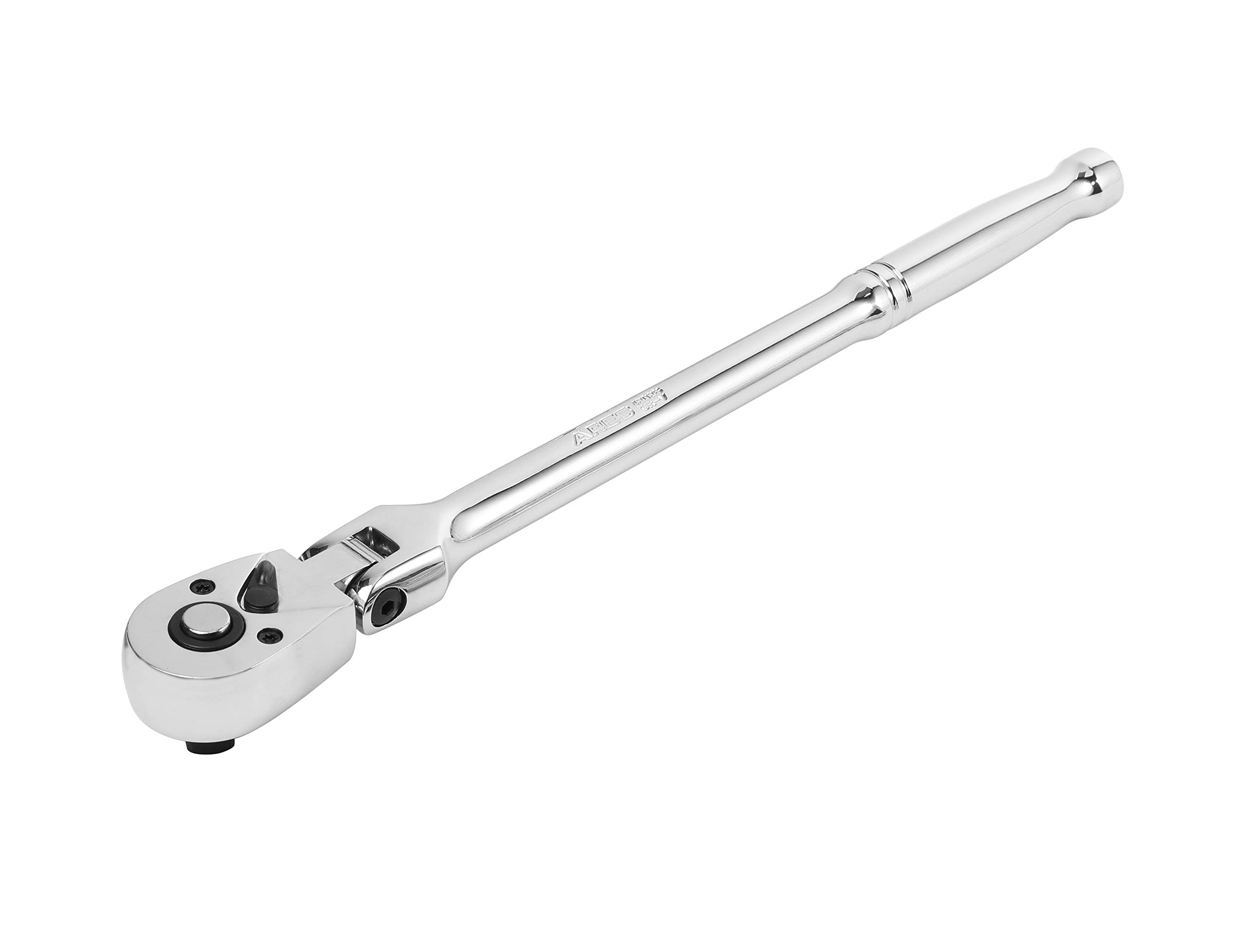 ARES 42026 - Flex Head Ratchet - 3/8-inch Drive 72-Tooth Ratchet - Premium Chrome Vanadium Steel Construction & Chrome Plated Finish - 72-Tooth Quick Release Reversible Design with 5 Degree Swing