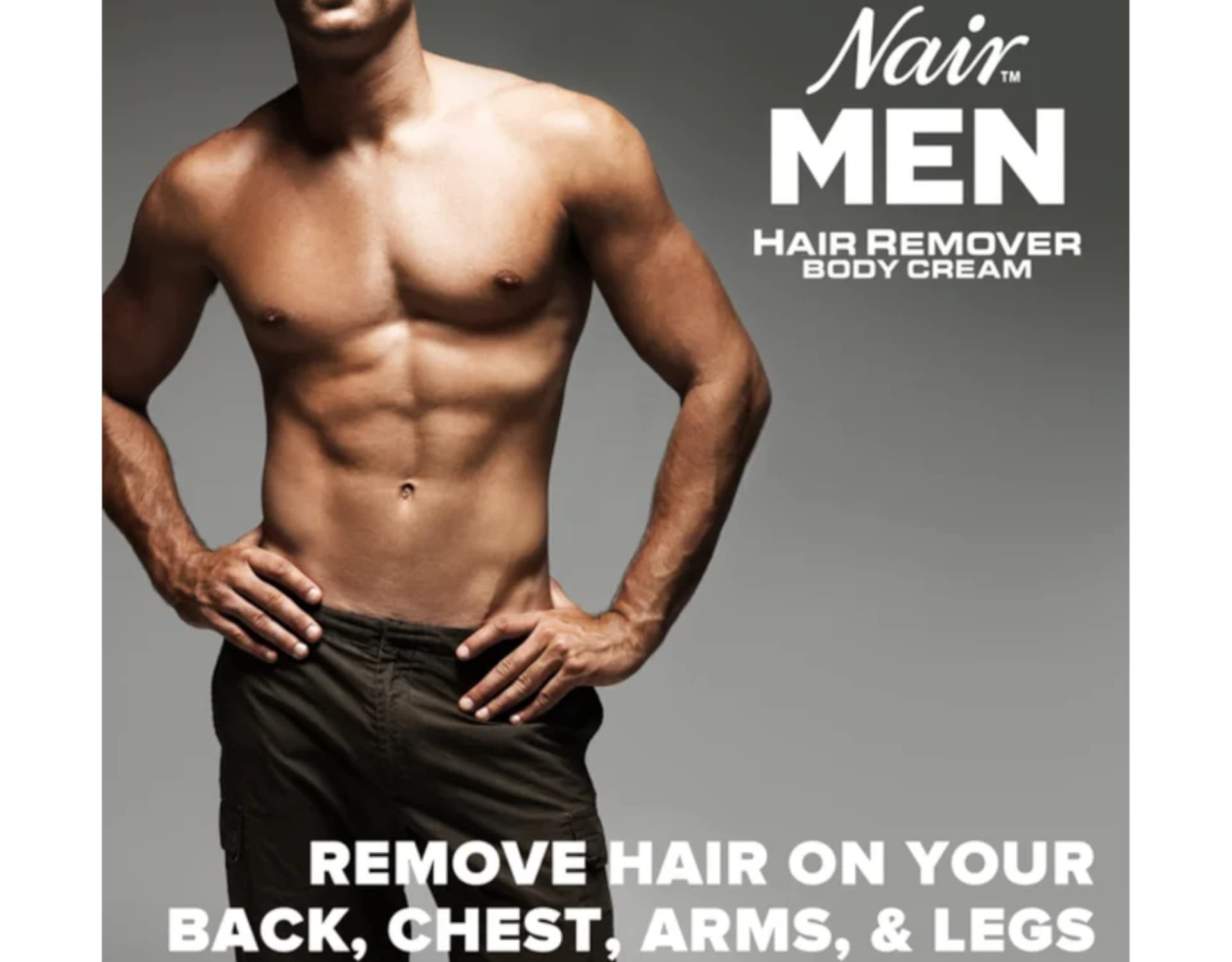 Nair Hair Remover for Men Hair Remover Body Cream, 13 oz (2-Pack)