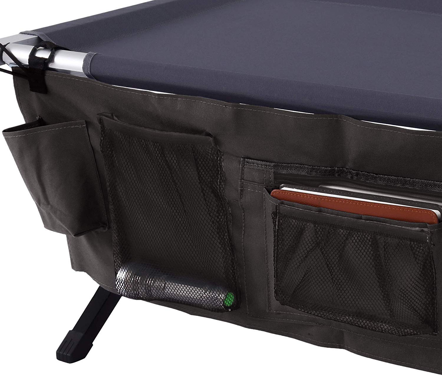 Tough Outdoors Camping Cot for Adults - Oversized Camping Cot - Durable Heavy Duty Military Bed - Elevated Foldable Cot & Camp Cots for Adults - XL Cot up to 300 lbs - w/Organizer & Storage Bag