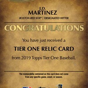 2019 Topps Tier One Relics #T1R-JMA J.D. Martinez Game Worn Red Sox Jersey Baseball Card - Only 399 made!