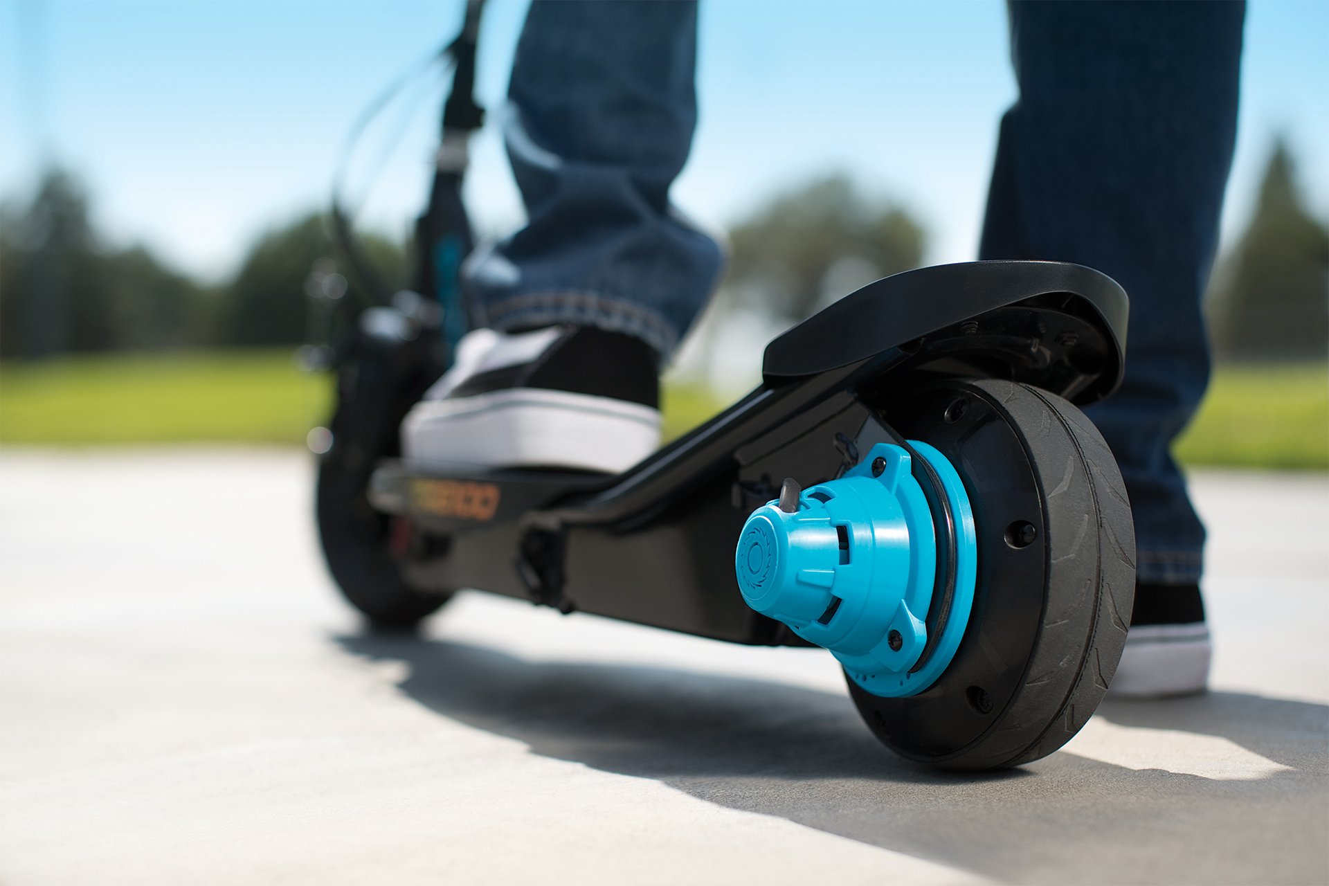 Razor Power Core E100 Electric Scooter - Black Deck - Blue - FFP