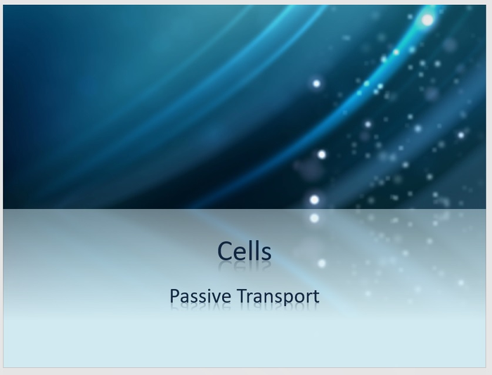 Cells Passive Transport