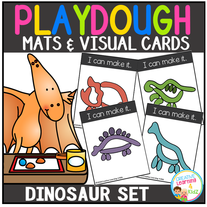 Playdough Mats & Visual Cards: Dinosaur Set