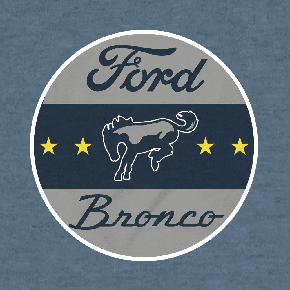 Tee Luv Men's Ford Bronco Logo Shirt (Indigo Heather) (M)