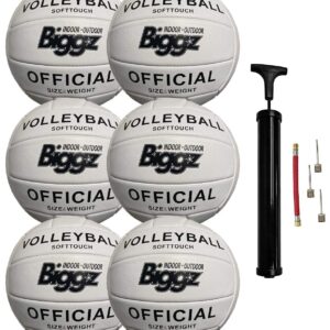 Biggz (6 Pack) Volleyballs - Soft Touch Leather - Indoor/Outdoor