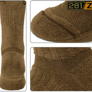 281Z Army Demi Season Breathable Over The Calf Uniform Boot Socks (Coyote Brown)(X-Small 4 Pairs Pack)