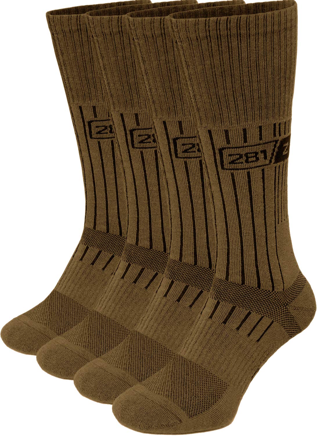 281Z Army Demi Season Breathable Over The Calf Uniform Boot Socks (Coyote Brown)(Medium 4 Pairs Pack)