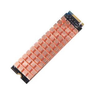 icepc M.2 Heatsink for PS5 2280 SSD Pure Copper Heatsink Kit Cooler Heat Sink with Silicone Based Thermal Pad for Cooling M.2 SSD NGFF SSD NVME SSD(70x20x4mm)