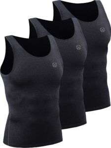 neleus men's 3 pack compression tank top athletic undershirts,5074,black (grey),us xl,eu 2xl