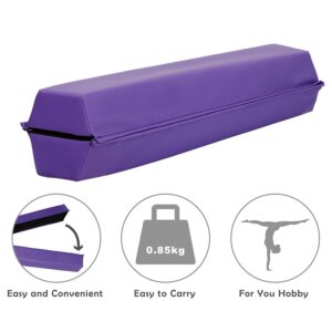 Oteymart 6FT Balance Beam Folding Gymnastics Beam Extra Firm Foam Anti-Slip Bottom Equipment for Floor Home Training, Kids, Adults