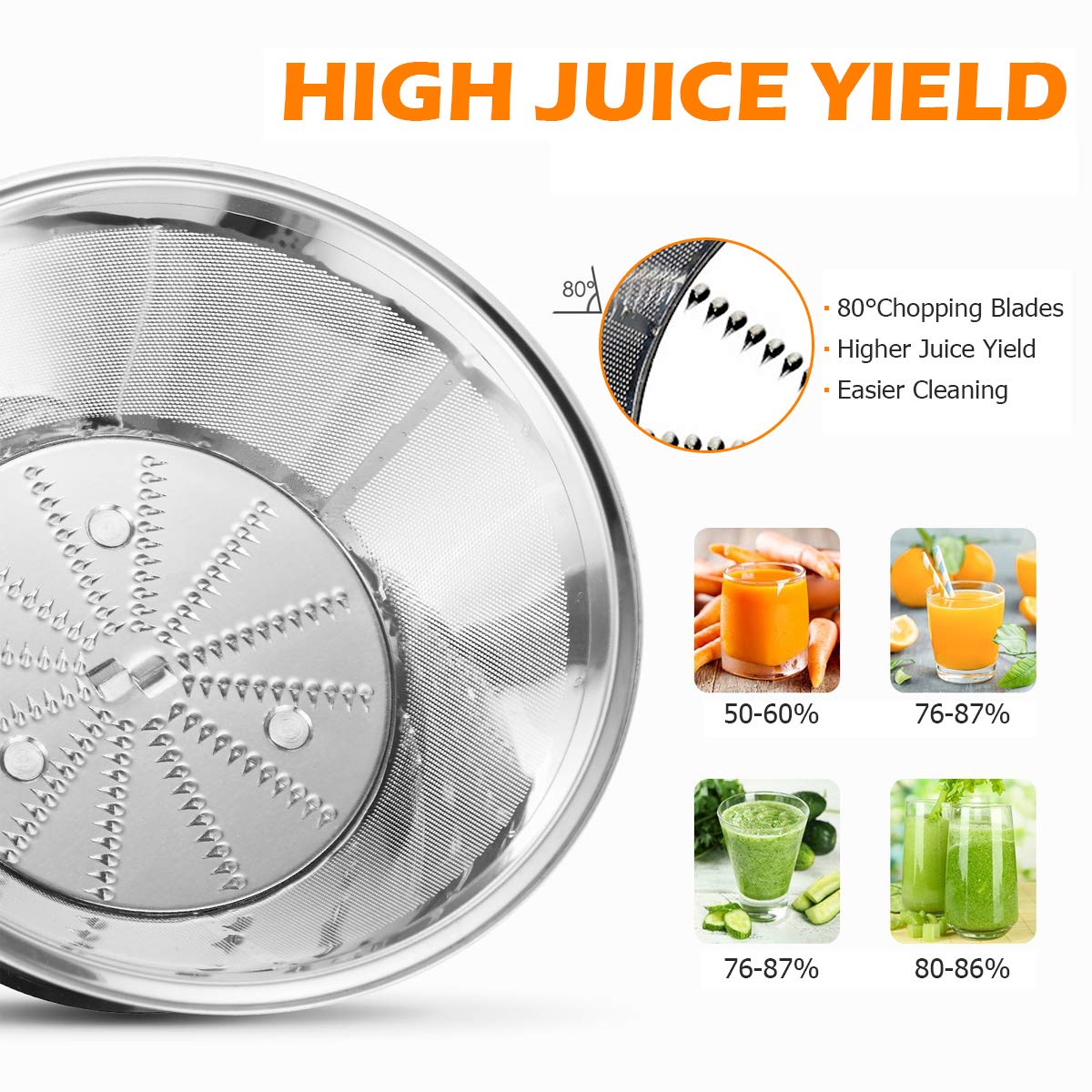 COSTWAY Juicer Machines with 2.5inch Wide Mouth, 400W Masticating Juicer Extractor with Dual Speed Control and Overload Protection, Stainless Steel Centrifugal Juicer with Anti-drip Design, BPA-FREE