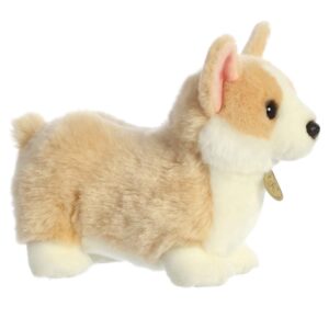 Aurora® Adorable Miyoni® Tots Pembroke Welsh Corgi Pup Stuffed Animal - Lifelike Detail - Cherished Companionship - Brown 9.5 Inches