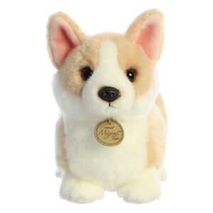 Aurora® Adorable Miyoni® Tots Pembroke Welsh Corgi Pup Stuffed Animal - Lifelike Detail - Cherished Companionship - Brown 9.5 Inches