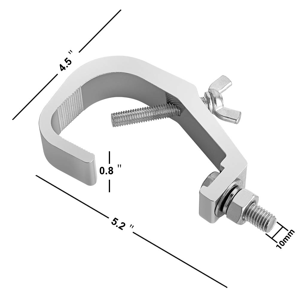 10PCS Eyeshot Truss Clamp Stage Lights Clamp 1.18-2 Inch, Perfect fit for 30-50mm OD Tube/Pipe, Heavy Duty 110lb Premium Aluminum Alloy Stage Lighting C Clamp for DJ Lighting Par Lights Spot Lights