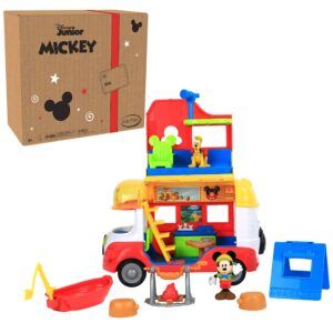 disney junior mickey mouse outdoor and explore camper, lights and sounds playset