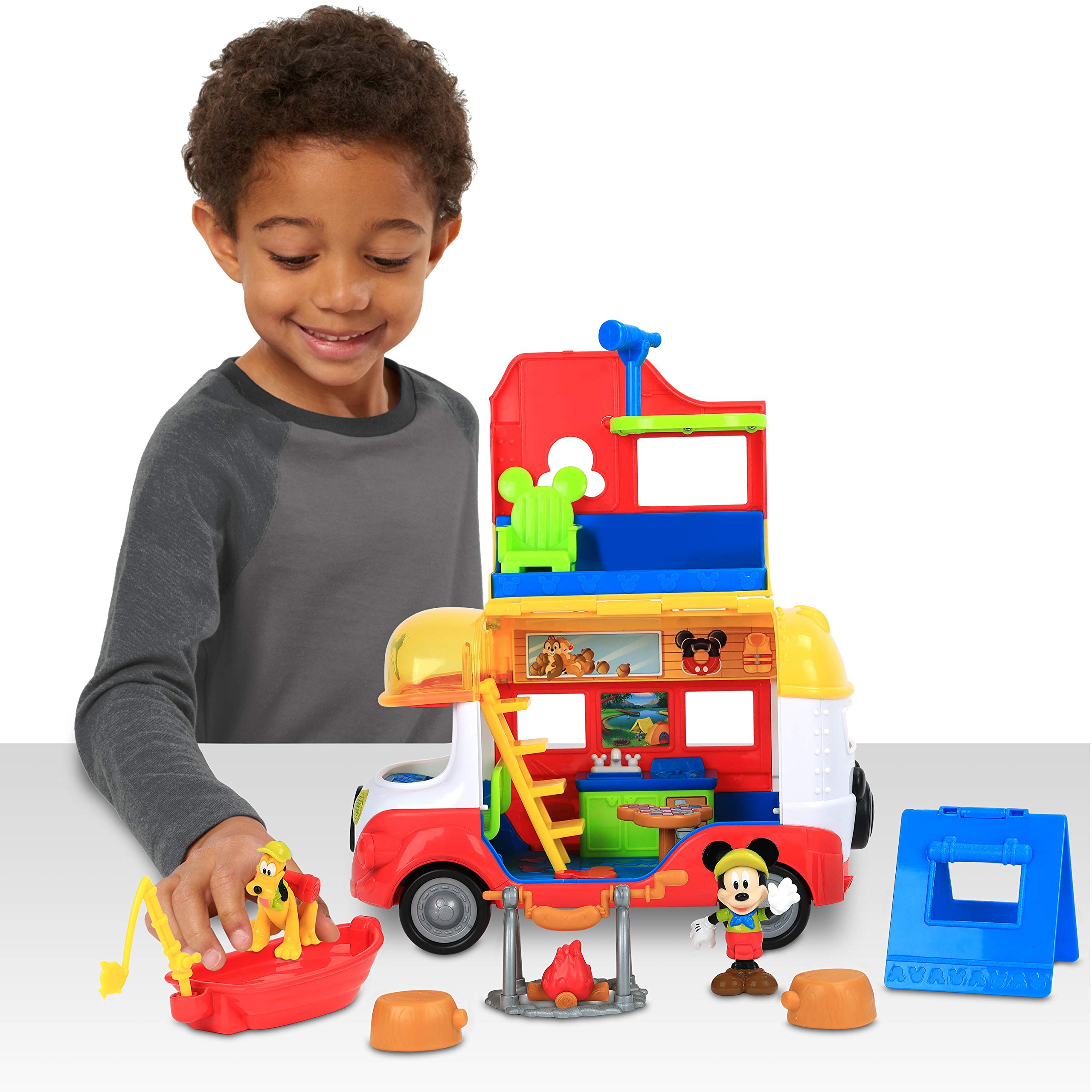 Disney Junior Mickey Mouse Outdoor and Explore Camper, Lights and Sounds Playset